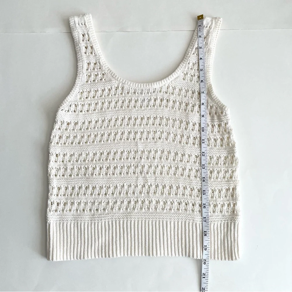Old Navy Cotton Open-Knit Sweater Tank Top Cream - Picture 7 of 7